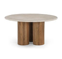 Hayden - Modern Marble + Wood Round End Table