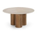 Hayden - Modern Marble + Wood Round Dining Table