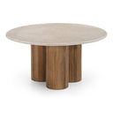 Hayden - Modern Marble + Wood Round Coffee Table