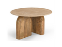 Kellison - Modern Travertine Marble + Wood End Table