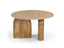 Kellison - Modern Travertine Marble + Wood End Table