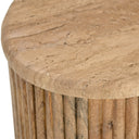 Matador - Modern Travertine Marble + Wood Freeform Coffee Table Set