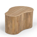 Matador - Modern Travertine Marble + Wood Freeform Coffee Table Set