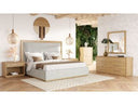 Santa Barbara - Modern Grey Fabric + Natural Bedroom Set
