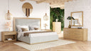 Santa Barbara - Modern Grey Fabric + Natural Bedroom Set