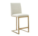 Frankie - Modern White Vegan Leather + Stainless Steel Counter Chair