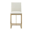 Frankie - Modern White Vegan Leather + Stainless Steel Counter Chair
