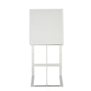 Frankie - Modern White Vegan Leather + Stainless Steel Counter Chair