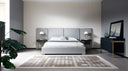 Athena & Rothsay - Modern Grey Fabric + Wenge + Gold Bedroom Set