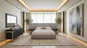 Athena & Rothsay - Modern Grey Fabric + Wenge + Gold Bedroom Set