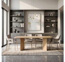 Childers - Modern Grey Fabric + Antique Brass Dining Chair