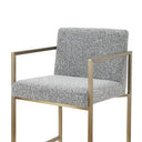 Suzanne - Modern Grey Fabric + Antique Brass Counter Chair