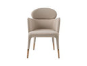 Shannon - Modern Beige Vegan Leather + Rosegold Dining Chair