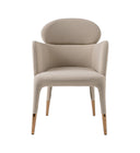Shannon - Modern Beige Vegan Leather + Rosegold Dining Chair