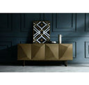 Mingus - Modern Glass + Brushed Brass Rectangualr Dining Table