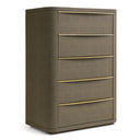 Lois - Modern Beige Shagreen + Brass Chest