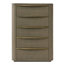 Lois - Modern Beige Shagreen + Brass Chest