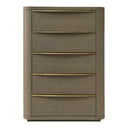 Lois - Modern Beige Shagreen + Brass Chest