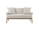 Cynthia - Modern White Fabric + Wood Loveseat