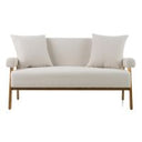 Kael - Contemporary White Sherpa Ottoman