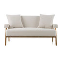 Cynthia - Modern White Fabric + Wood Accent Chair