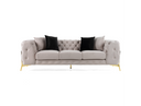 Clarice - Transitional Light Beige Velvet Sofa