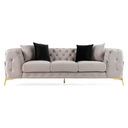 Clarice - Transitional Light Beige Velvet Sofa