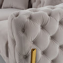 Clarice - Transitional Light Beige Velvet Loveseat