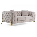 Clarice - Transitional Light Beige Velvet Loveseat