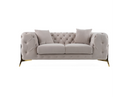 Clarice - Transitional Light Beige Velvet Loveseat
