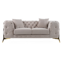 Clarice - Transitional Light Beige Velvet Loveseat