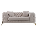 Clarice - Transitional Light Beige Velvet Loveseat