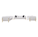 Clarice - Transitional Light Beige Velvet Sectional Sofa