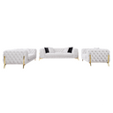 Clarice - Transitional Light Beige Velvet Sofa Set