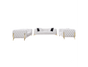 Clarice - Transitional Light Beige Velvet Sofa Set