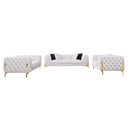 Clarice - Transitional Light Beige Velvet Sofa Set