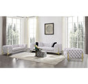 Clarice - Transitional Light Beige Velvet Sectional Sofa