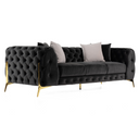 Clarice - Transitional Black Velvet Sofa Set