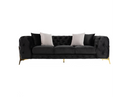 Clarice - Transitional Black Velvet Sofa