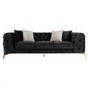 Clarice - Transitional Black Velvet Sofa