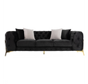 Clarice - Transitional Black Velvet Sectional Sofa