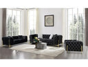 Clarice - Transitional Black Velvet Sofa