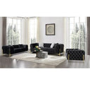 Clarice - Transitional Black Velvet Sectional Sofa