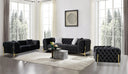 Clarice - Transitional Black Velvet Sofa