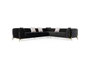Clarice - Transitional Black Velvet Sectional Sofa