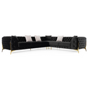 Clarice - Transitional Black Velvet Sectional Sofa