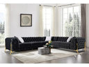 Clarice - Transitional Black Velvet Sectional Sofa
