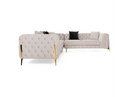 Clarice - Transitional Light Beige Velvet Sectional Sofa