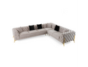 Clarice - Transitional Light Beige Velvet Sectional Sofa