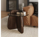 Buxton - Mid-Century Modern Glass + Dark Walnut Coffee Table
